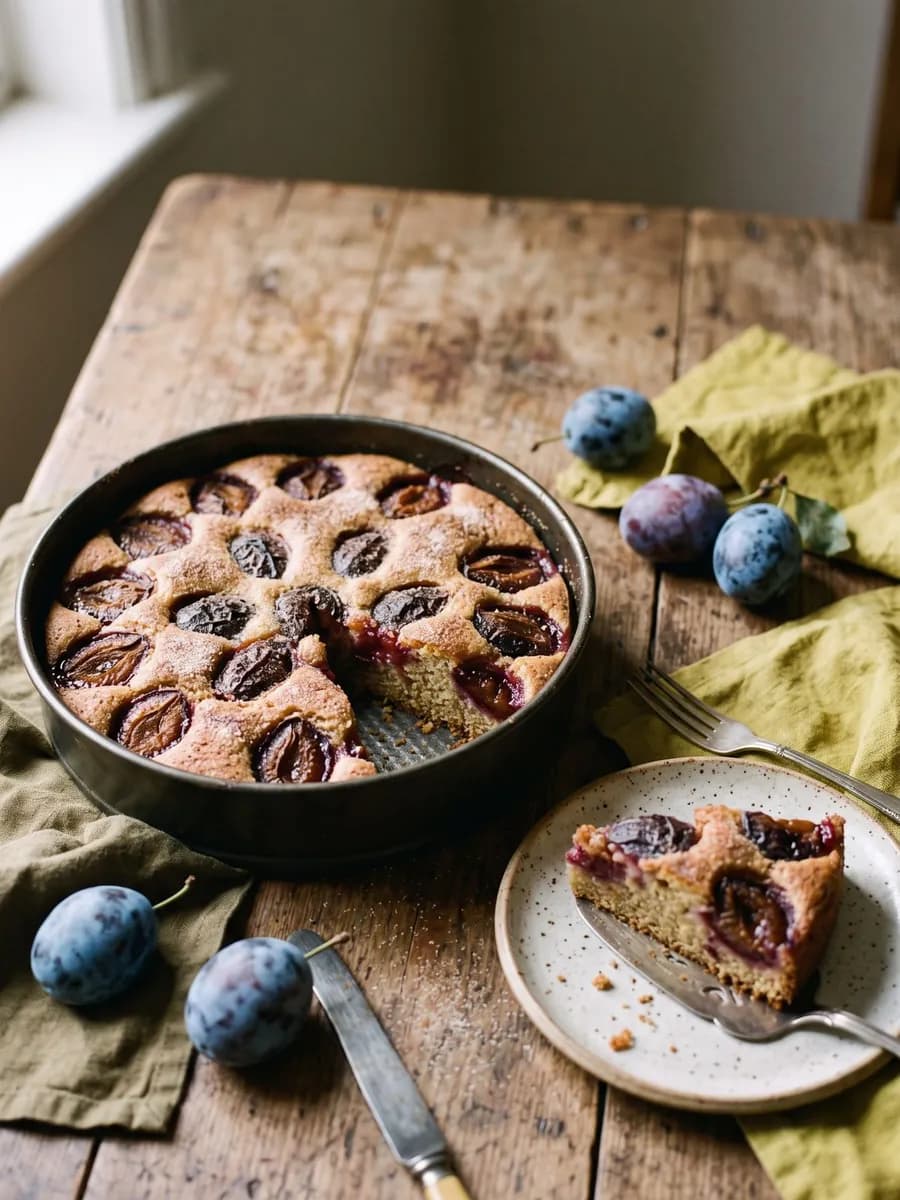 Purple plum torte